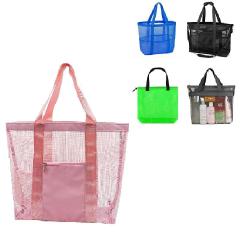 GELORY Customized Summer Colorful Shopping Net Bag Travel Durable Mesh Beach Tote Bags