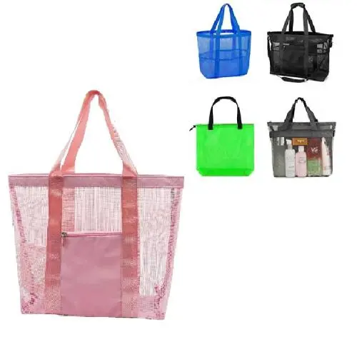 GELORY Customized Summer Colorful Shopping Net Bag Travel Durable Mesh Beach Tote Bags