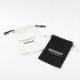 Custom Logo Printed Canvas Cotton Drawstring Dust Bag Black White Thick Cotton Jewelry Packaging Cosmetic Pouch