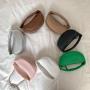 Women's Light Casual Small Single Shoulder Bag Metal Chain Solid Color Crossbody Bag Retro Soft Fashion Mini Clutch Bag Handbag