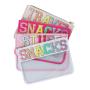 Factory Low MOQ Letter Embroidered Waterproof PVC Flat Zipper Pouch Cosmetic Organizer Travel Cosmetic Bag Clear Toiletry Bag