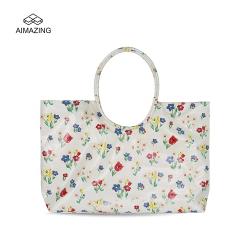 Tote Beach Bags Colorful Large Capacity Cosmetic Bag With Handbag Waterproof Flower Make Up Pouch for Lady