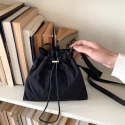 Fashion small Nylon Cross body bag women Drawstring fold soft mini Shoulder bag for mobile phone bags crossbody