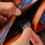 Short wallet men's new brand personality money clip men's bifold buckle multi-card position pu leather wallet purse