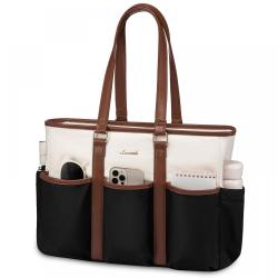 LOVEVOOK Work Tote Laptop Bag Teacher Nurse Bag Utility Bag For Work Travel College Daily Large Purse Handbag With Multi Pockets