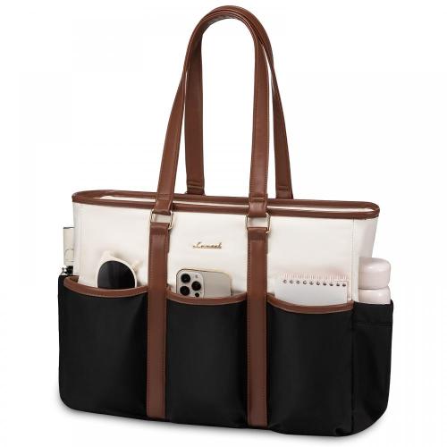 LOVEVOOK Work Tote Laptop Bag Teacher Nurse Bag Utility Bag For Work Travel College Daily Large Purse Handbag With Multi Pockets