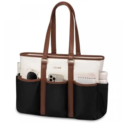 LOVEVOOK Work Tote Laptop Bag Teacher Nurse Bag Utility Bag For Work Travel College Daily Large Purse Handbag With Multi Pockets
