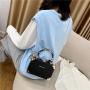 New Fashionable Silk Scarf  Handbag Chain One Shoulder PU Leather  Crossbody Bag Vintage Bags with Lock