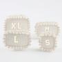 Keymay Popular 5 Colors S M L XL Chenille Letter Patches Gingham Ruffle Bag Cute Cosmetic Bag Large Makeup Bag Travel Pouches