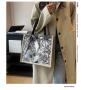 Senior Sense Large Capacity Canvas Bag New Fashion Shopping Bag Ins Hand Bill Shoulder Tote Bag