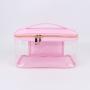 Keymay New Design RTS Toiletry Clear Nylon Bag Large Zipper Top Open Makeup Pouch Bag Transparent PVC Cosmetic Bag Make up Case