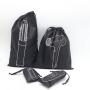 Custom Logo Printed Black Drawstring Non Woven Razor Comb Hair Stick Hair Drier Packaging Bag Non Woven Dust Pouch