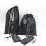 Custom Logo Printed Black Drawstring Non Woven Razor Comb Hair Stick Hair Drier Packaging Bag Non Woven Dust Pouch