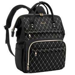 LOVEVOOK Quilted Nylon Elegant Ladies School Travel Backpack with USB Port Waterproof 15.6 In Large Women's Laptop Backpacks