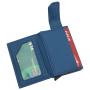 Wholesale leather pop up wallet card holder men aluminum card case leather metal card holder
