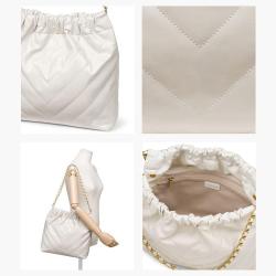 2023 New Arrival Soft  Bag Hot Selling Tote Designer Black White Leather Women Handbag Under Arm Bag Shoulder Bag