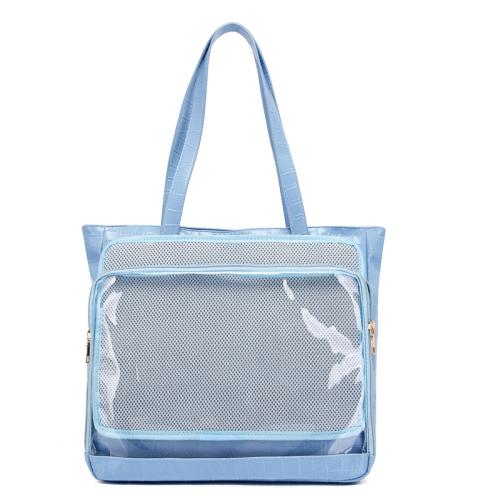 Wholesale Large Capacity Women Tote Bags Handbag Shoulder Bag Pins Display Clear Window Custom Ita Bag
