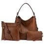 Realer 2021 Dropshipping PU leather hobo tote bags sets lady shoulder crossbody bag large capacity women purses and handbags