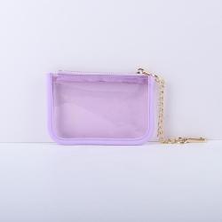 Keymay High Quality Candy Color Girls Cute Coin Wallets Custom Mini Coin Purse Clear Pvc Coin Purses Money