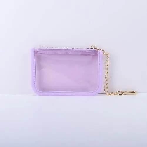 Keymay High Quality Candy Color Girls Cute Coin Wallets Custom Mini Coin Purse Clear Pvc Coin Purses Money