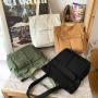 Custom Logo High Quality Large Capacity Canvas Shoulder Bag Simple Organic Cotton Tote Shopping Bag for Everyday Use