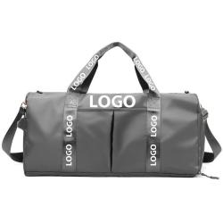 wholesale custom printed waterproof sports travel oxford tote weekender bag gym duffle bag with shoe compartment