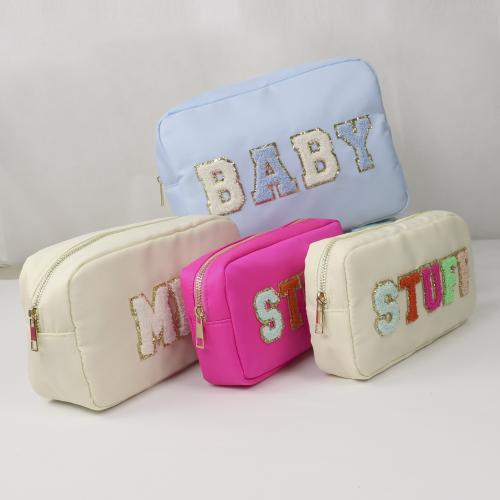 Keymay Bag Wholesale 18 colors Custom Gift DIY Cute Toiletry Cosmetic Bag Personalized Nylon Pouch Makeup Bag