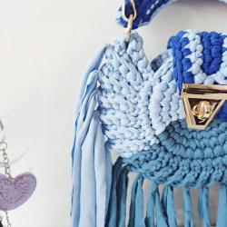 sac tendance 2024 Rope Crochet Bag Handmade Metal Chain Clutch Designer Knitting Crossbody Bags Women Woven Chunky Knit Purse