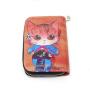 Women PU Leather Accordion Card Holder Small Zipper Printed Leather Wallet