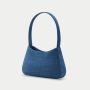 2024 Custom Blue Washable Denim Pu leather Ladies Shopper Shoulder Hand Bag Women Hobo Bucket Handbag Small Tote bags