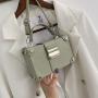 Versatile new 2023 women's bag solid color PU high texture portable box bag fashion trend Korean Single Shoulder Messenger Bag