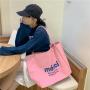 ZWY087 Fashion Large Women Letter Canvas Bag Daily Work Shopping Traveling Shoulder Bag Custom Logo Wholesale Student Tote Bag