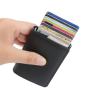 OEM041 Leather Men Aluminum Wallet Back Pocket ID Card holder RFID Blocking Mini Wallet Automatic Credit Card Coin Purse