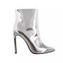 Banquet Botas Ladies Mirror Leather Boots Plus Size Pointy Toe Stiletto Heel Sexy Short Boots Women Metallic Ankle Boots 2022