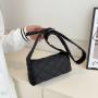 Rhombus small bag women's 2023 New embroidered thread large capacity shoulder bag messenger bag