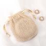 Promotion Eco-Friendly Cotton Mesh Bag For Soap Custom Logo Ribbon Printing Mesh Soap Pouch