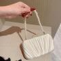 New Arrival Satin Wrinkle Clutch Bag Handbag Party Bride Wedding Purse Pearl Chain Square Evening Bags Women Clutches