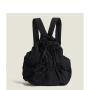 XL060 Lightweight Pleated Nylon Shoulder Bag Large Capacity Drawstring Back Shoulder Bag Korean Japanese Style Backpack