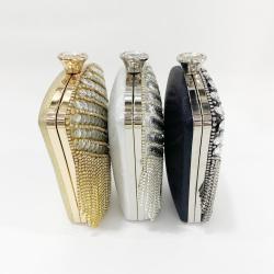 custom Popular Shiny Big Luxury Diamond Bucket Evening Clutch Bag Ladies Handbag And Purse Dinner Party Bag NE434