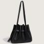 2024 new arrival Soft Leather PU Leather Shopping drawstring Bucket Bag
