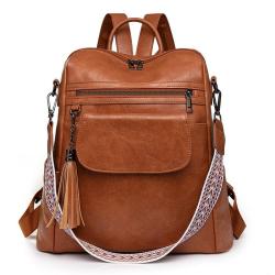 Backpack for Women Large Leather Handbags Travel Fashion Backpack Purse Designer Ladies Shoulder Bags with Tassel