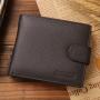 Wallets For Men  Genuine Cow Leather Short Zipper Hasp Male Purse Coin Pocket Card Holder Vintage Men Wallets