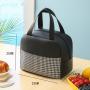 Factory Wholesale Portable Durable Pu Houndstooth Printing Insulation Lunch Bag Waterproof Tote Cooler Box For School And Office
