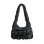 Fashion Creative Design Pleated Plaid Shoulder Bag Women Soft PU Leather Hand Bags Ladies Trendy Handbags