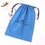 Customized Luxury Blue Thick Suede Drawstring Hat Shoes Clothes Packaging Pouch Logo Printing Velvet Dust Bag For Hanbdag