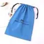 Customized Luxury Blue Thick Suede Drawstring Hat Shoes Clothes Packaging Pouch Logo Printing Velvet Dust Bag For Hanbdag