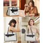 LOVEVOOK classic elegant 15.6 Vintage Leather Tote Bag for ladies office computer Briefcase large shoulder women laptop handbags
