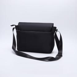 Keymay Black Single Shoulder Strap Work Bag Custom Men's Nylon Business Office Shoulder Bags Boys Waterproof Messenger Hand Bag