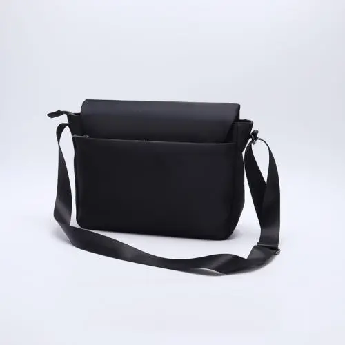 Keymay Black Single Shoulder Strap Work Bag Custom Men's Nylon Business Office Shoulder Bags Boys Waterproof Messenger Hand Bag