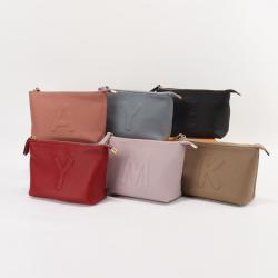 Custom PU Cosmetic Bag Zipper Pouch Makeup Sanitary Bags Personalized Logo Design Print Grocery Storage Clutch Make Up Bag